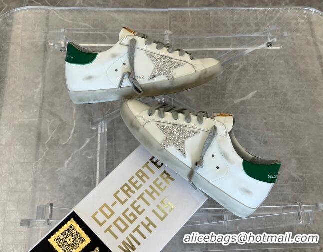 Unique Style Golden Goose Super-Star Calfskin Sneakers White/Green 809109