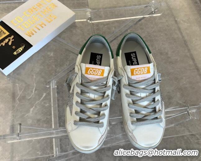 Unique Style Golden Goose Super-Star Calfskin Sneakers White/Green 809109