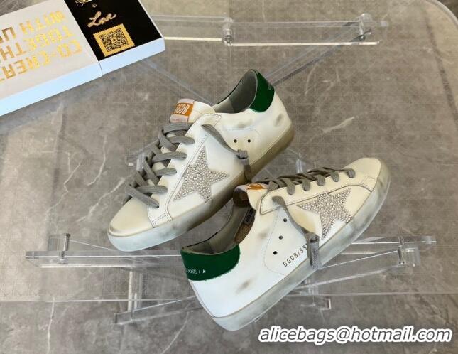 Unique Style Golden Goose Super-Star Calfskin Sneakers White/Green 809109