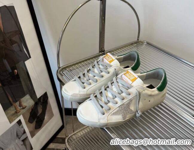 Unique Style Golden Goose Super-Star Calfskin Sneakers White/Green 809109