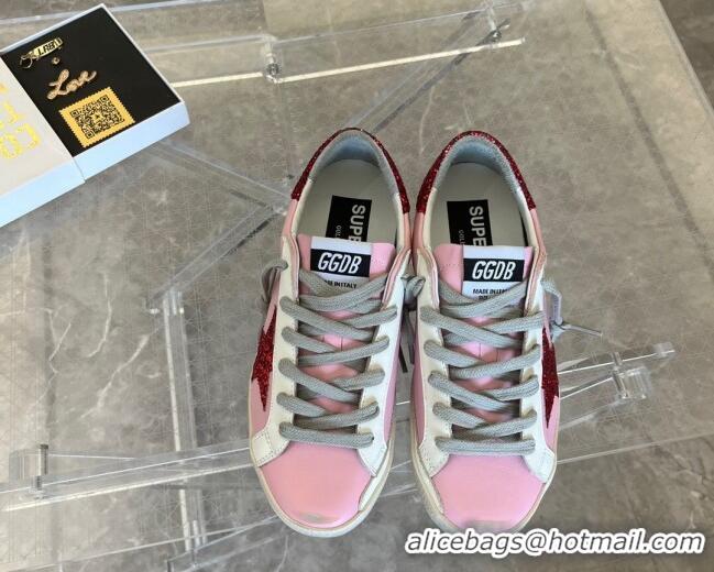 Good Looking Golden Goose Super-Star Calfskin Sneakers Pink/Red 0809110