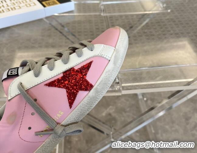 Good Looking Golden Goose Super-Star Calfskin Sneakers Pink/Red 0809110