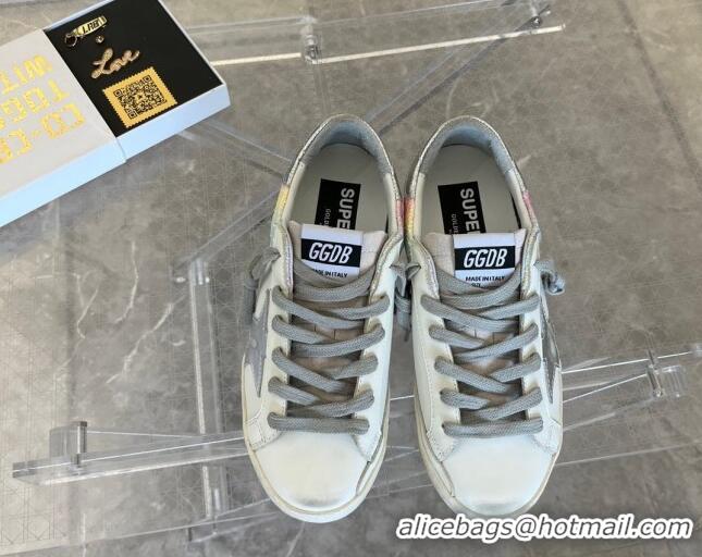 Charming Golden Goose Super-Star Calfskin Sneakers White/Rainbow 0809111