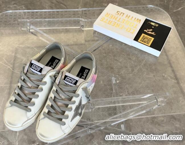 Charming Golden Goose Super-Star Calfskin Sneakers White/Rainbow 0809111