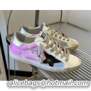 Top Design Golden Goose Super-Star Calfskin Sneakers White/Purple 0809112