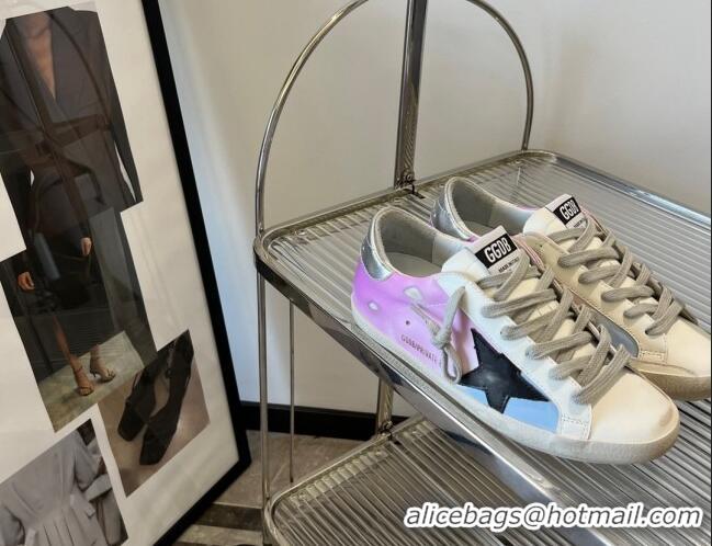 Top Design Golden Goose Super-Star Calfskin Sneakers White/Purple 0809112