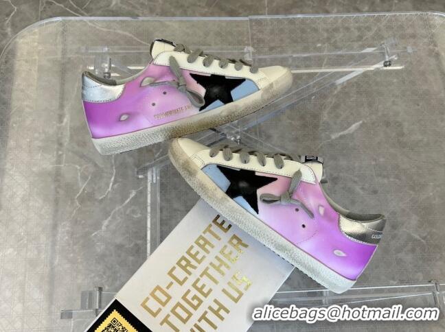 Top Design Golden Goose Super-Star Calfskin Sneakers White/Purple 0809112