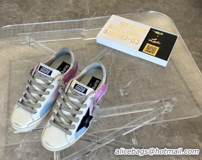 Top Design Golden Goose Super-Star Calfskin Sneakers White/Purple 0809112