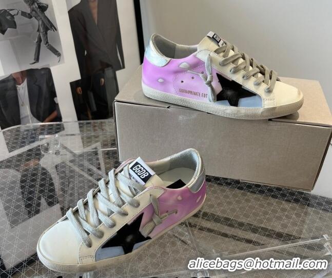 Top Design Golden Goose Super-Star Calfskin Sneakers White/Purple 0809112