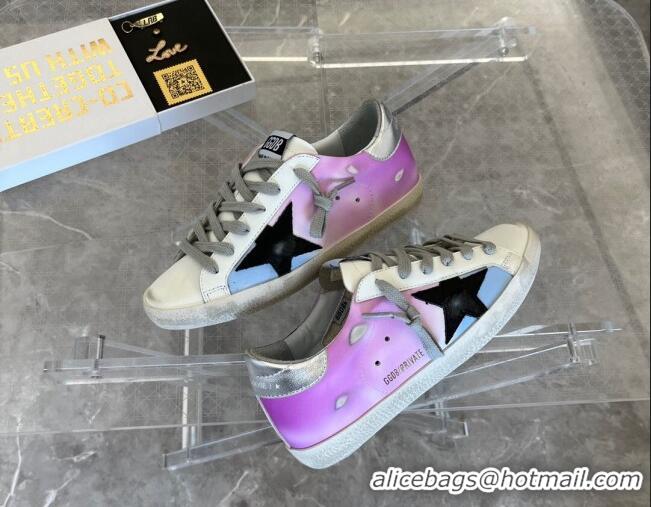 Top Design Golden Goose Super-Star Calfskin Sneakers White/Purple 0809112