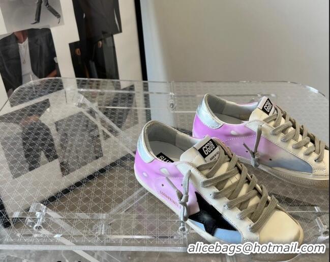 Top Design Golden Goose Super-Star Calfskin Sneakers White/Purple 0809112