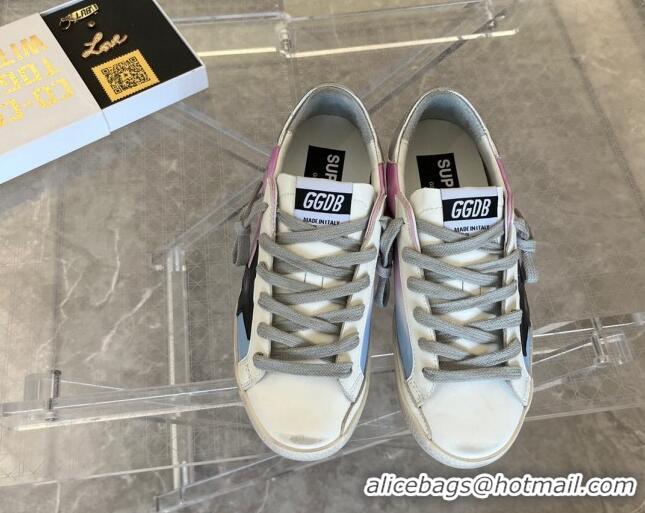 Top Design Golden Goose Super-Star Calfskin Sneakers White/Purple 0809112