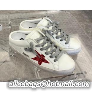 Good Quality Golden Goose Super-Star Sabots Mule Sneakers White/Red 0809113