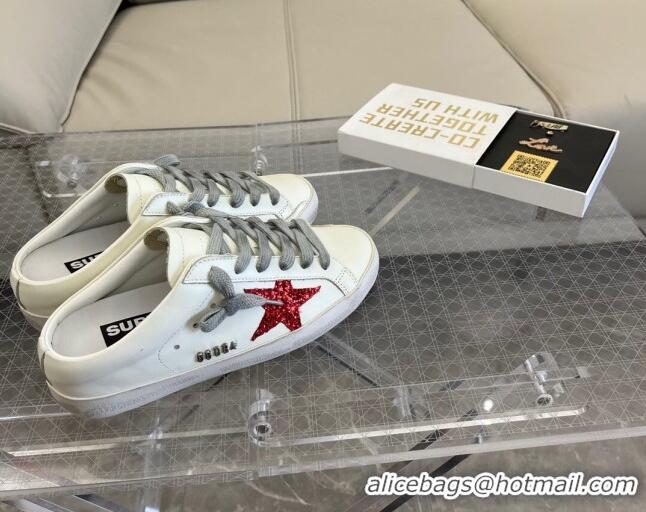 Good Quality Golden Goose Super-Star Sabots Mule Sneakers White/Red 0809113