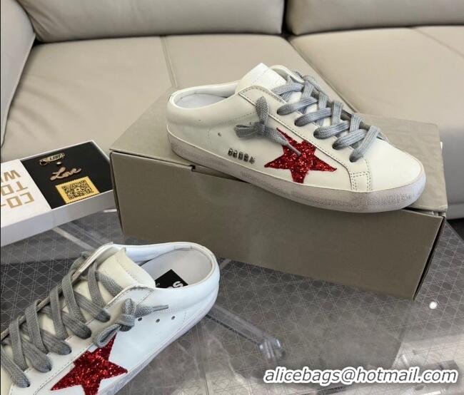 Good Quality Golden Goose Super-Star Sabots Mule Sneakers White/Red 0809113