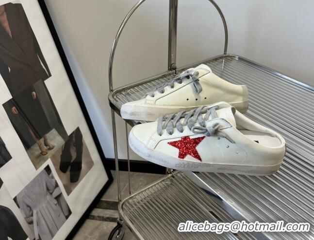 Good Quality Golden Goose Super-Star Sabots Mule Sneakers White/Red 0809113