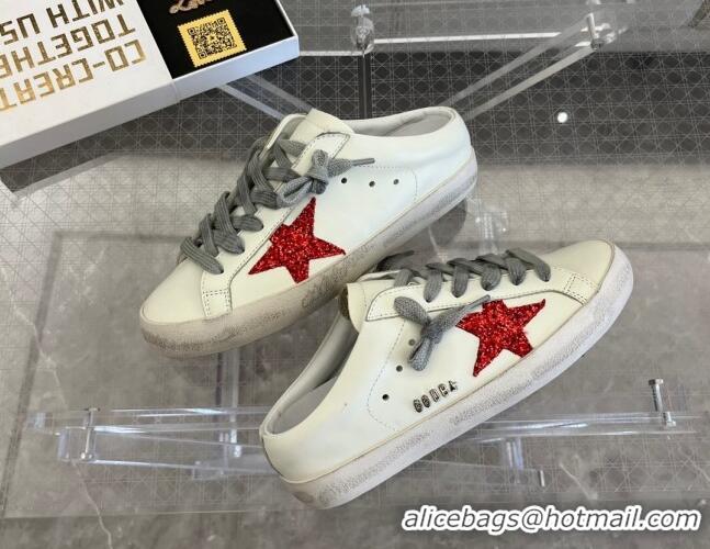 Good Quality Golden Goose Super-Star Sabots Mule Sneakers White/Red 0809113