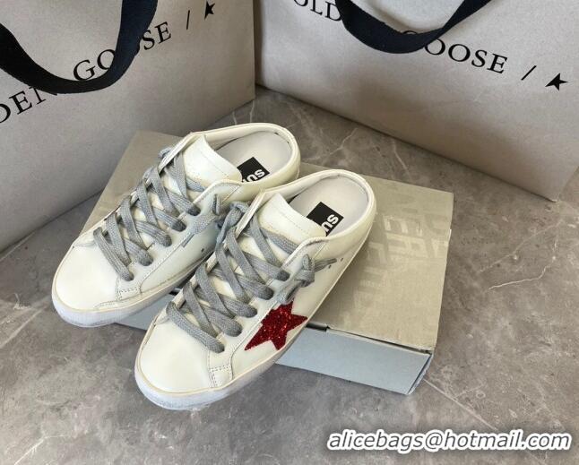 Good Quality Golden Goose Super-Star Sabots Mule Sneakers White/Red 0809113