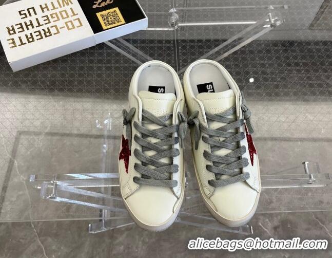 Good Quality Golden Goose Super-Star Sabots Mule Sneakers White/Red 0809113