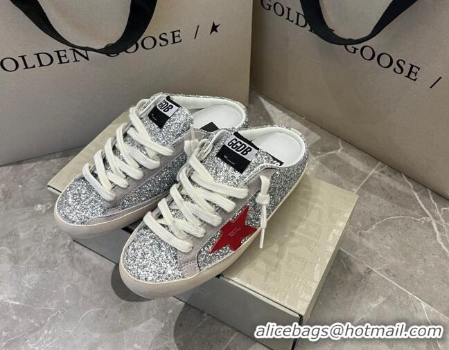 Top Grade Golden Goose Super-Star Sabots Sequins Mule Sneakers Silver 0809115