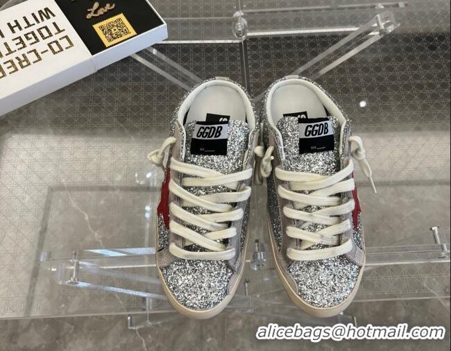 Top Grade Golden Goose Super-Star Sabots Sequins Mule Sneakers Silver 0809115