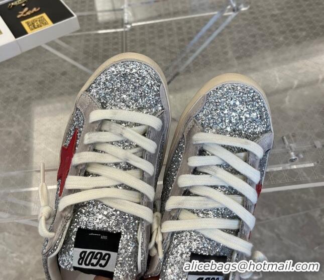 Top Grade Golden Goose Super-Star Sabots Sequins Mule Sneakers Silver 0809115