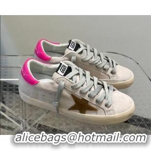 Stylish Golden Goose Super-Star Leather Sneakers Grey/Pink 0809119