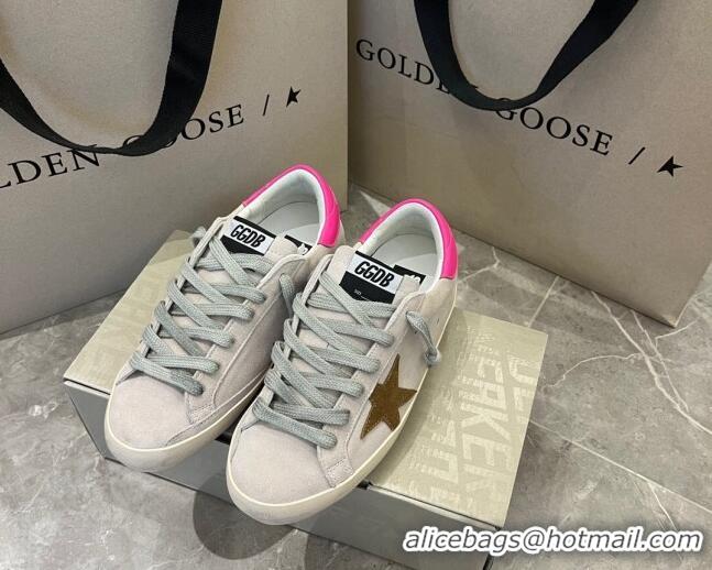 Stylish Golden Goose Super-Star Leather Sneakers Grey/Pink 0809119