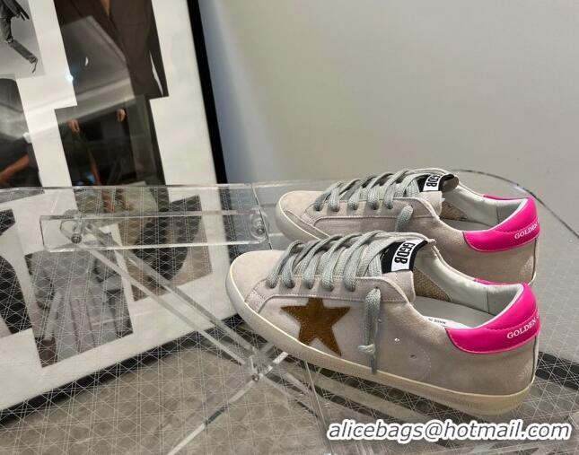 Stylish Golden Goose Super-Star Leather Sneakers Grey/Pink 0809119