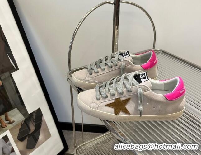 Stylish Golden Goose Super-Star Leather Sneakers Grey/Pink 0809119