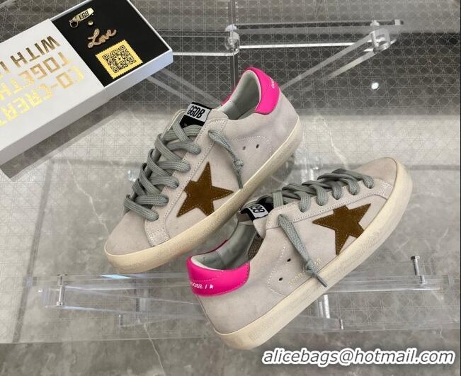 Stylish Golden Goose Super-Star Leather Sneakers Grey/Pink 0809119