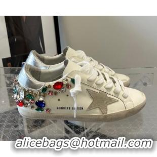 Popular Style Golden Goose Super-Star LTD Calfskin Sneakers with Crystal White/Multicolor 0809120