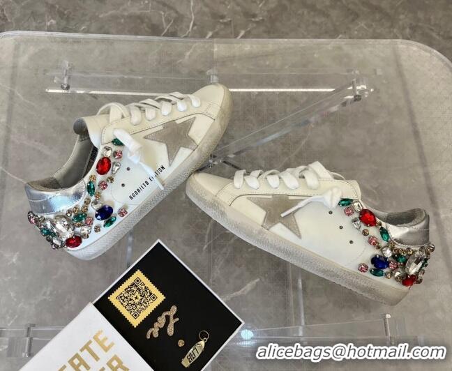 Popular Style Golden Goose Super-Star LTD Calfskin Sneakers with Crystal White/Multicolor 0809120