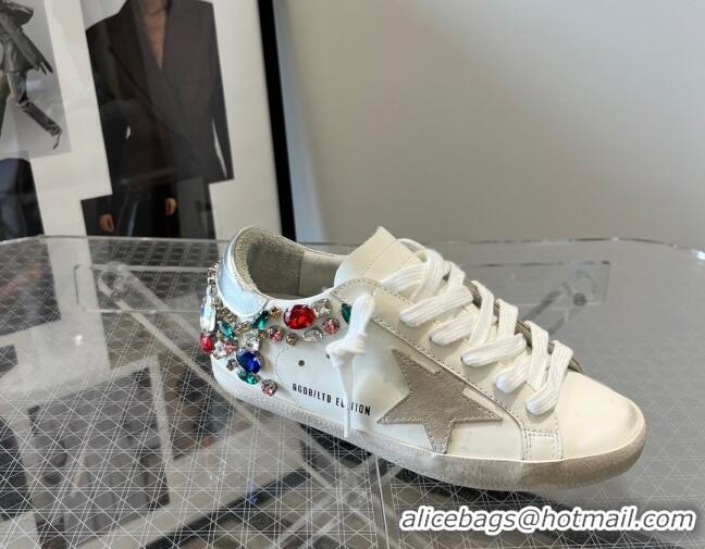 Popular Style Golden Goose Super-Star LTD Calfskin Sneakers with Crystal White/Multicolor 0809120