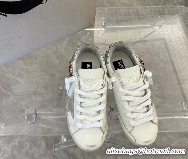 Popular Style Golden Goose Super-Star LTD Calfskin Sneakers with Crystal White/Multicolor 0809120