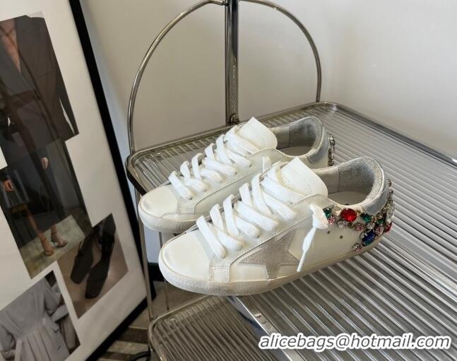 Popular Style Golden Goose Super-Star LTD Calfskin Sneakers with Crystal White/Multicolor 0809120