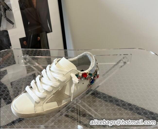 Popular Style Golden Goose Super-Star LTD Calfskin Sneakers with Crystal White/Multicolor 0809120