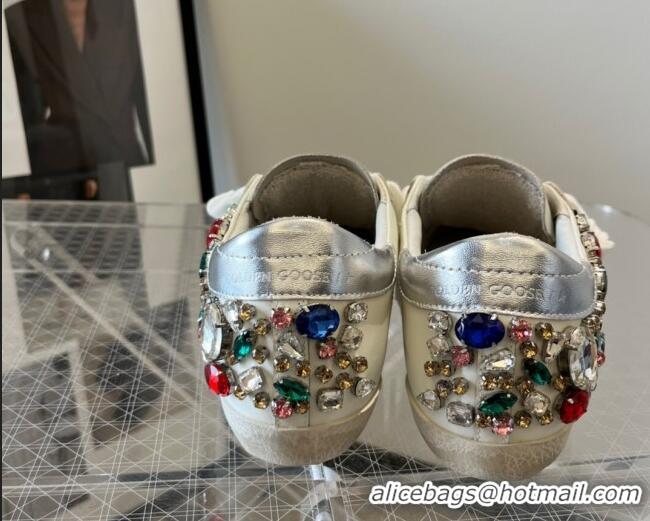 Popular Style Golden Goose Super-Star LTD Calfskin Sneakers with Crystal White/Multicolor 0809120