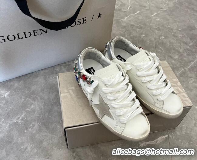 Popular Style Golden Goose Super-Star LTD Calfskin Sneakers with Crystal White/Multicolor 0809120