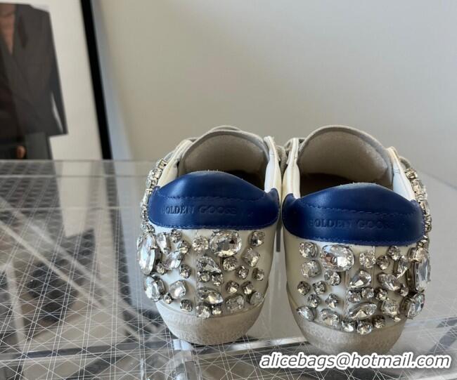 Stylish Golden Goose Super-Star LTD Calfskin Sneakers with Crystal White/Blue 0809122