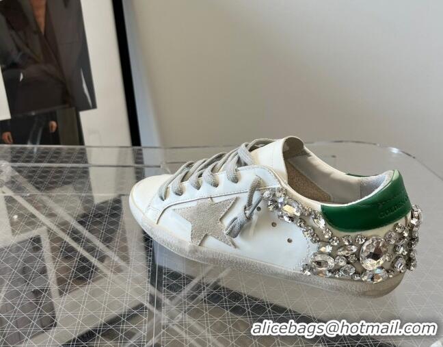 Good Quality Golden Goose Super-Star LTD Calfskin Sneakers with Crystal White/Green 0809123