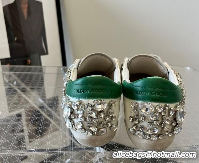 Good Quality Golden Goose Super-Star LTD Calfskin Sneakers with Crystal White/Green 0809123