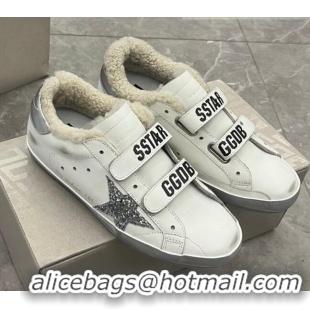 Classic Hot Golden Goose GGDB Old School Sneakers in Leather and Shearling White 101001