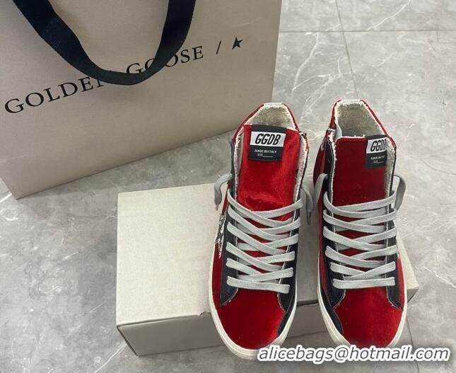 Pretty Style Golden Goose GGDB Francy High-top Sneakers in Suede Red 101005