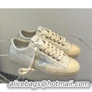 Sumptuous Golden Goose GGDB V-Star Sneakers in Crinkled Leather White 101006