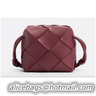 Top Grade Bottega Veneta Mini Cassette Camera Bag 701915 Barolo