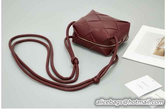 Top Grade Bottega Veneta Mini Cassette Camera Bag 701915 Barolo