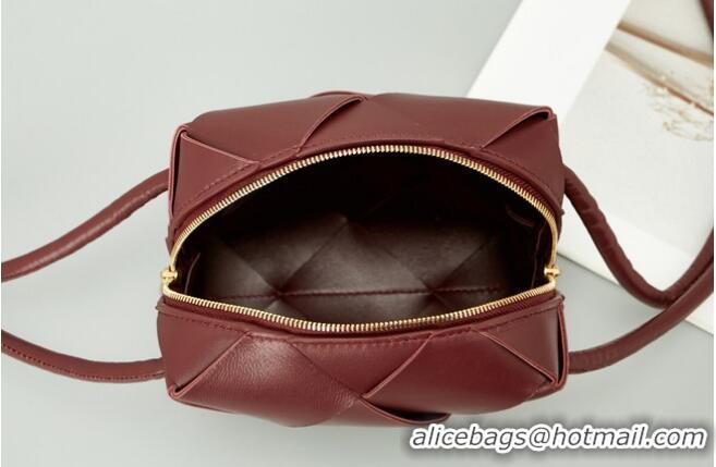 Top Grade Bottega Veneta Mini Cassette Camera Bag 701915 Barolo