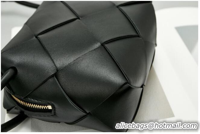 Famous Brand Bottega Veneta Mini Cassette Camera Bag 701915 black