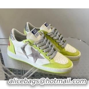 Top Grade Golden Goose GGDB Ball Star Sneakers in Leather and Suede White/Green 101011